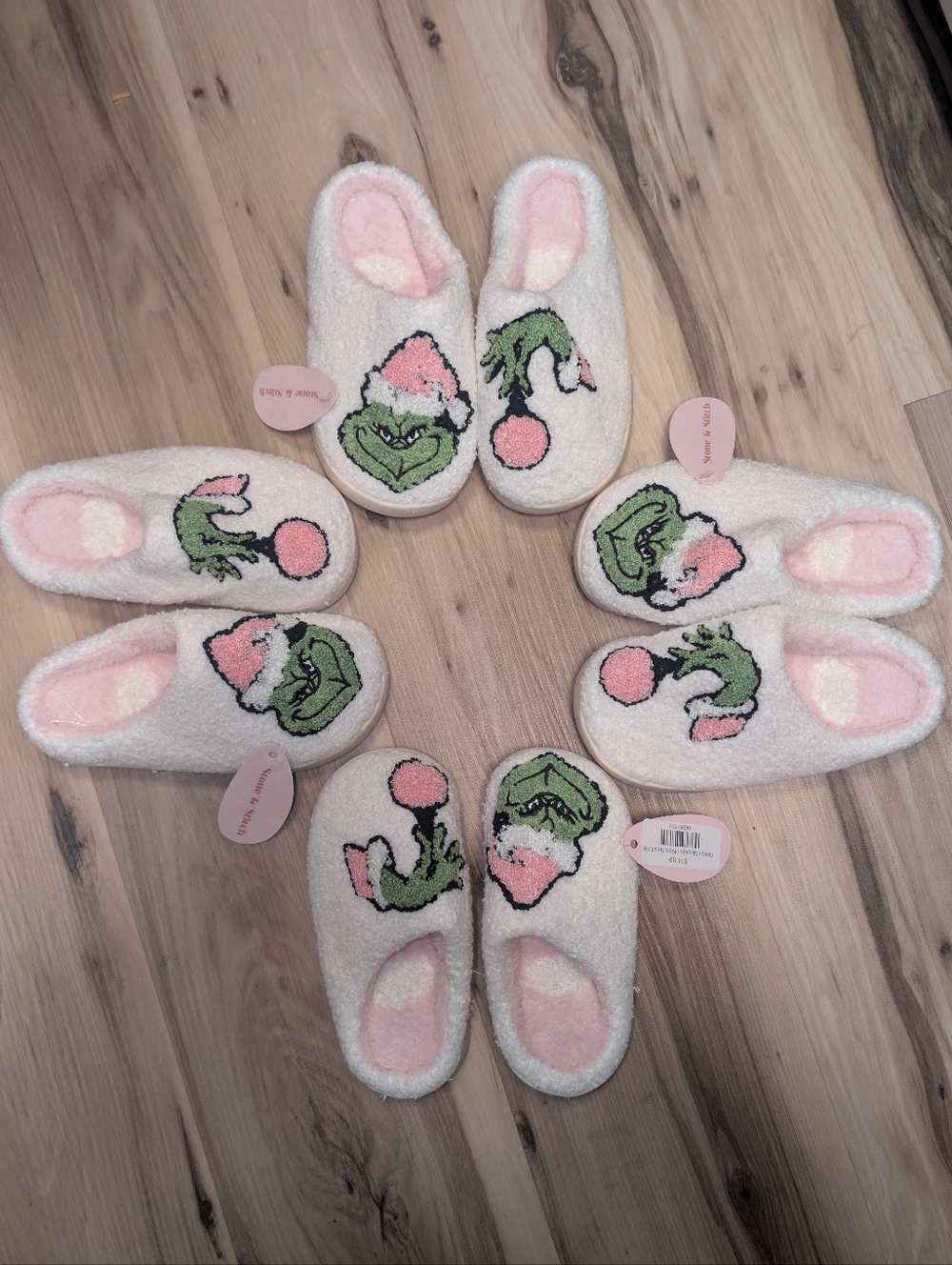 Grinch Sherpa Slippers Cozy Holiday Christmas Shoes Women Kids NWT